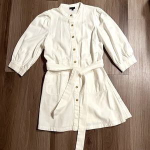 White denim shirt dress